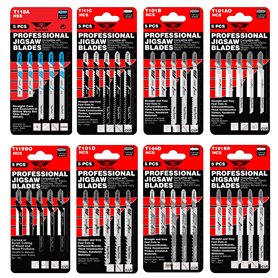 40 x TopsTools JSTTK8 T101AO T101B T101BR T101D T111C T118A T119BO T144D Assortiment de lames de scie sauteuse pour Bosch