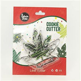 Selecto Bake 3 Pcs Ensemble d’emporte pièces de feuille de marijuana Emporte pièces à biscuit fondant Outils de cuisson pour la