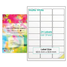 Evergreen Goods Pack de 50 feuilles A4 multi-étiquettes (3 x 8