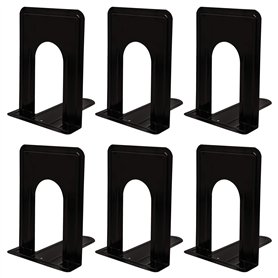 Belle Vous Serre Livre en Métal Noir (Lot de 3) - Cale Livre et CDs Anti-Dérapant - Presse Livre pour Étagères