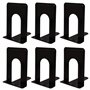 Belle Vous Serre Livre en Métal Noir (Lot de 3) - Cale Livre et CDs Anti-Dérapant - Presse Livre pour Étagères