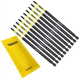 SabreCut SCRH3152_10 Lot de 10 embouts de tournevis à percussion magnétiques H3 152 mm à extrémité unique très résistants compat