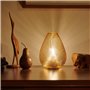 Auraglow Lampe de table en forme de feuille rechargeable sans fil USB pour extérieur ou intérieur en verre LED pour chambre, che