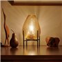 Auraglow Lampe de table en forme de feuille rechargeable sans fil USB pour extérieur ou intérieur en verre LED pour chambre, che