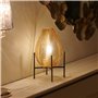 Auraglow Lampe de table en forme de feuille rechargeable sans fil USB pour extérieur ou intérieur en verre LED pour chambre, che