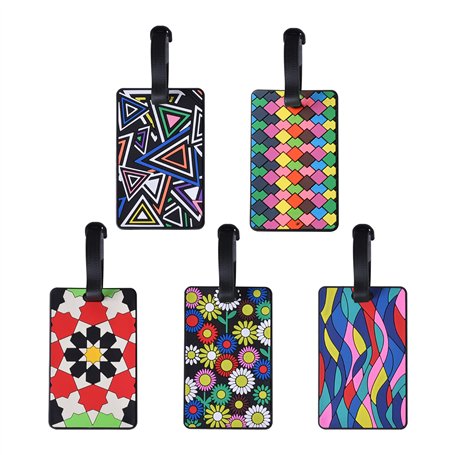 Natuce 5 Pièces Silicone Etiquettes à Bagage et Sangles