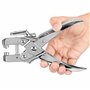 Kurtzy Pince a Oeillet avec 100 Oeillets Argentés - Outil 16 cm pour Ceinture Cuir avec Oeillets Métal 7,2 mm - Pince à Perforer