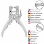 Kurtzy Pince a Oeillet avec 100 Oeillets Argentés - Outil 16 cm pour Ceinture Cuir avec Oeillets Métal 7,2 mm - Pince à Perforer