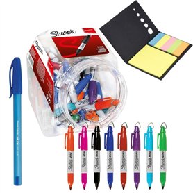 Sharpie Lot de 72 mini marqueurs permanents + notes adhésives + Paper Mate Pen Gift