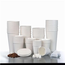Lot de 25 couvercles en papier jetables pour gobelets chauds et froids de 177 ml et 237 ml
