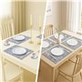 Oamwrae Lot de 6 Sets de Table et Dessous de Verre, Sets de Table Lavable, Sets de Table Rectangulaires en PVC Résistant à La Ch