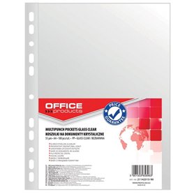 OFFICE PRODUCTS Lot de 100 pochettes transparentes pour catalogue Format A4 Transparent 55 microns