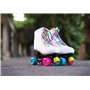 Raven - Patins à roulettes Iris du 31 au 34 Adulte Enfant Blanc Mixte Taille Ajustable Raven Femme Fille Roller Quad Adulte Enfa
