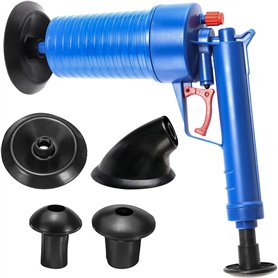 Retoo Nettoyeur Canalisations Haute Pression Pistolet Air Comprimé Outil Débouchage 3.5 BAR Sans Produits Chimiques 4 Embouts In