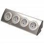 Miratic Multiprise Electrique 4 Voies avec Eclipses de Protection Montage en Saillie à 45° 3680W 16A (4 voies sans câble)