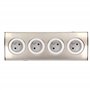 Miratic Multiprise Electrique 4 Voies avec Eclipses de Protection Montage en Saillie à 45° 3680W 16A (4 voies sans câble)