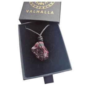 VALHALLA Collier grenat pierre naturelle pendentif universel pour homme et femme