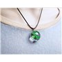 Belle pressé séché trèfle à quatre feuilles pendentif en verre transparent collier boule ronde pour fille femmes fête des mères 