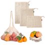 JZK 4 x Réutilisable Produire des Sacs Maille de Coton Sacs de Légumes Produire des Sacs en Filet pour Fruit Noisettes Pain Joue