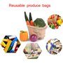 JZK 4 x Réutilisable Produire des Sacs Maille de Coton Sacs de Légumes Produire des Sacs en Filet pour Fruit Noisettes Pain Joue