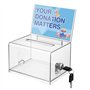 Polmart Boîte à dessin transparente pour suggestions/entreprises/cartes avec panneau et serrure