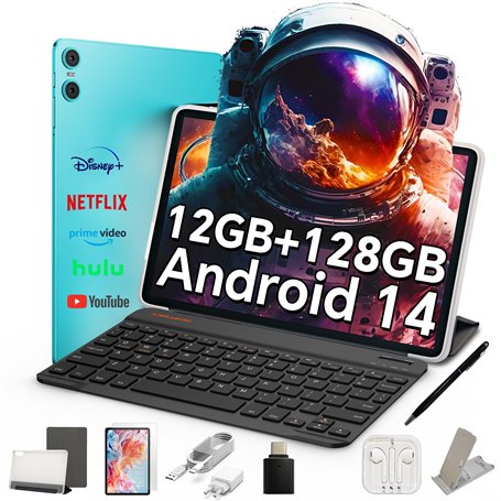TECLAST P30 2025 Tablette Tactile 10 Pouces Android 14 8-Accessoires 12Go RAM+128Go ROM（2To TF） 2.4G+5G WiFi