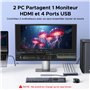 UGREEN KVM Switch HDMI USB C 4K 60Hz 2 Entrées 1 Sortie avec 4 Ports USB 3.0 3A1C 5Gbps Commutateur KVM Compatible avec MacBook 