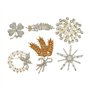The Lord of the Tools 6pcs Broche Perle Cristal Fleur Épinglette Plume Épingle à Poitrine Badge Épingle à Vêtements pour Femmes