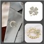 The Lord of the Tools 6pcs Broche Perle Cristal Fleur Épinglette Plume Épingle à Poitrine Badge Épingle à Vêtements pour Femmes 