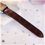 JewelryWe Montre Quartz Rétro Rectangulaire Romain Chiffre Cadran Bracelet Cuir Alliage Homme Couple Amour Brun