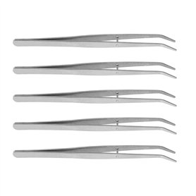 The Lord of the Tools Lot de 5 pinces à épiler incurvées de précision en acier inoxydable de 15