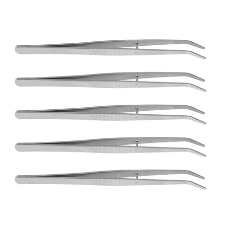 The Lord of the Tools Lot de 5 pinces à épiler incurvées de précision en acier inoxydable de 15