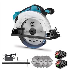 ONEVAN Scie circulaire avec 2 batteries