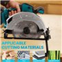 ONEVAN Scie circulaire avec 2 batteries, Sans brosse 1000W 4500RPM scie circulaire portative sans fil, scies circulaires électri