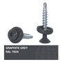 Marcopol Lot de 60 vis Torx en métal pour toiture - 4,8 x 35 mm - Vis autoperceuses peintes avec rondelles en EPDM - Vis à tôle 