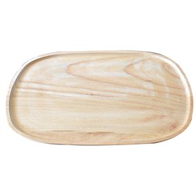 Wooden World - Plateau de service en bois de chêne - Plat de cuisine vintage en bois naturel - 26 cm