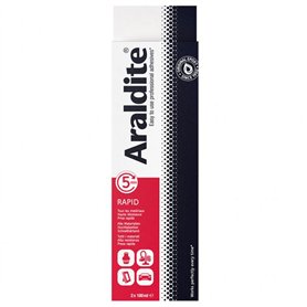 Colle époxy bi-composant - CYANOLIT - Araldite - Raprid rouge - 2 x 100 ml - Prise rapide - Haute résistance - Multi-matériaux