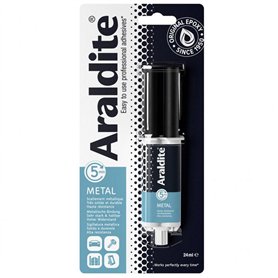 Colle époxy bi-composant - ARALDITE - 24 ml - Spécial métaux - Haute résistance - Réparation durable