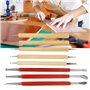 cersalt Outil d'artisanat en Cuir de poignée, Outils Modelage Outil de Couture Fait à la Main en Bois, cuillère d'artisanat en C