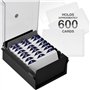 Acrimet Boîte à Fiches Organisateur 3'' x 5’', Base en Métal Robuste (Index AZ et un Séparateur Plastique Inclus) (Base Noire av