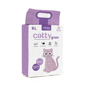 Aqpet Friends Litière CattyGreen Sable pour Chats au soja Naturel d'origine végétale Parfum Lavande