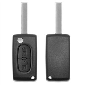 LAGE Coque de Clé 2 Boutons avec Lame Rainure Latérale pour Télécommande Voiture Plip