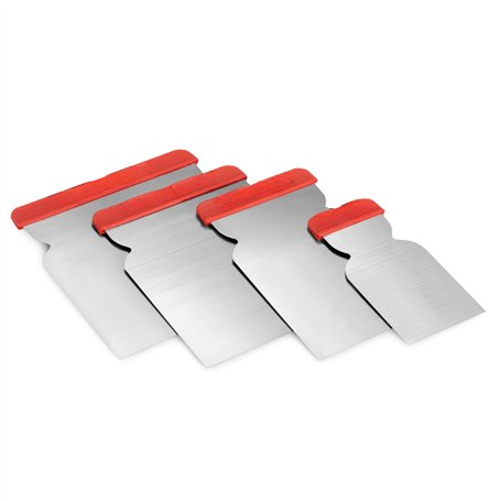 Lot de 4 spatules japonaises en acier mesure 43 mm 67 mm 87 mm 105 mm pour peinture et finition stuc murs verre métal 9364401