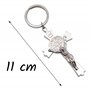 Leddy Living Porte-clés INRI crucifié de Jésus-Christ - Pendentif religieux en métal pour clés, sac à dos et voiture - Symbole d