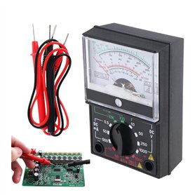 Multimètre analogique portable Mini testeur avec embouts - Voltmètre Ampèremètre Ohmmètre AC/DC 1000V - Outil manuel pour amateu
