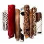 IPEA 1 Kg de Chutes de Véritable Cuir à Poils en Dimensions et Couleurs Aléatoires – Made in Italy – Restes de Cuir Poilu aux Fo