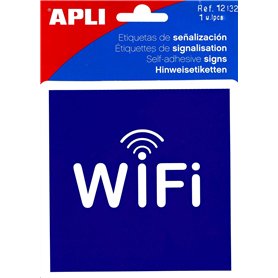 Apli 012132 Etiquette de Signalisation auto-adhésive Zone Wifi