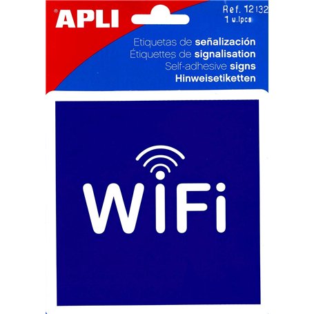 Apli 012132 Etiquette de Signalisation auto-adhésive Zone Wifi