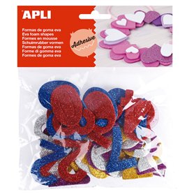 APLI 13486 - Sachet de 50 chiffres en mousse adhésive à paillettes