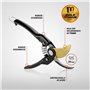 Altuna Sécateur à 1 Main - Modèle T110-22 - Coupe en dérivation pour Un Travail de précision - Robuste et très léger - Outil Rob
